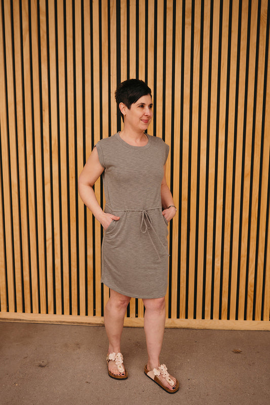 Light Olive Drawstring Dress