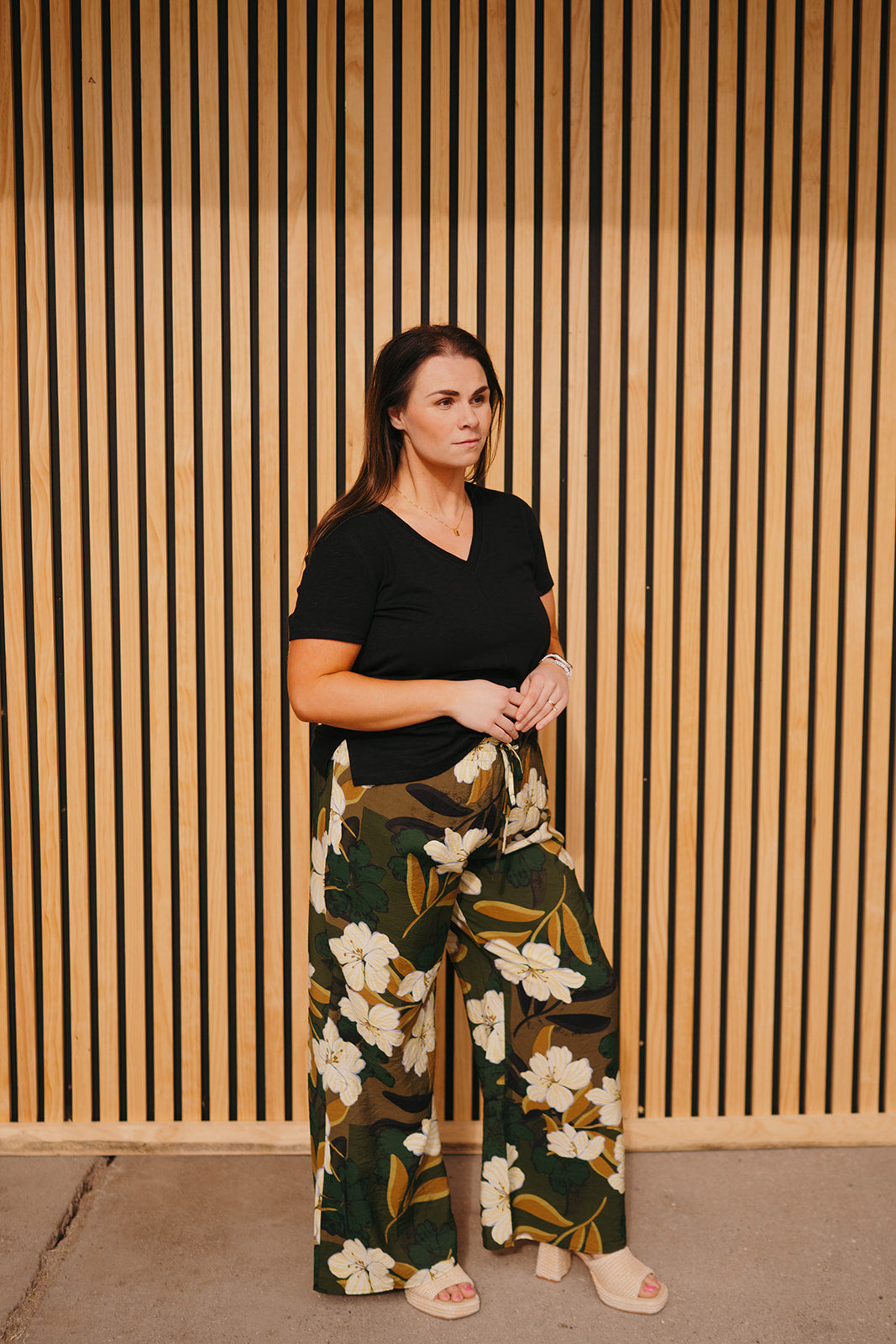 Dex Palm Blossom Wide Leg Pants