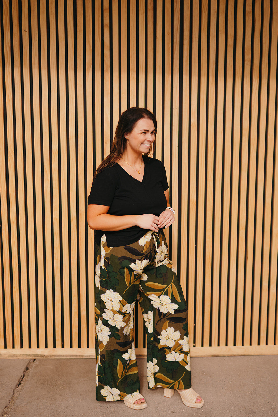 Dex Palm Blossom Wide Leg Pants