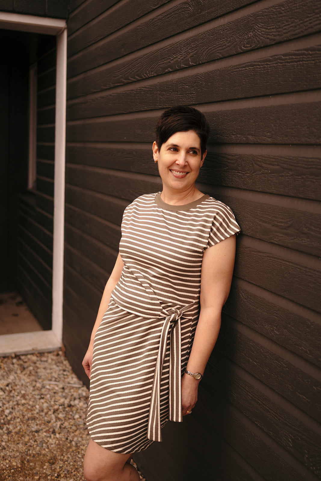 Olive Stripe Dress