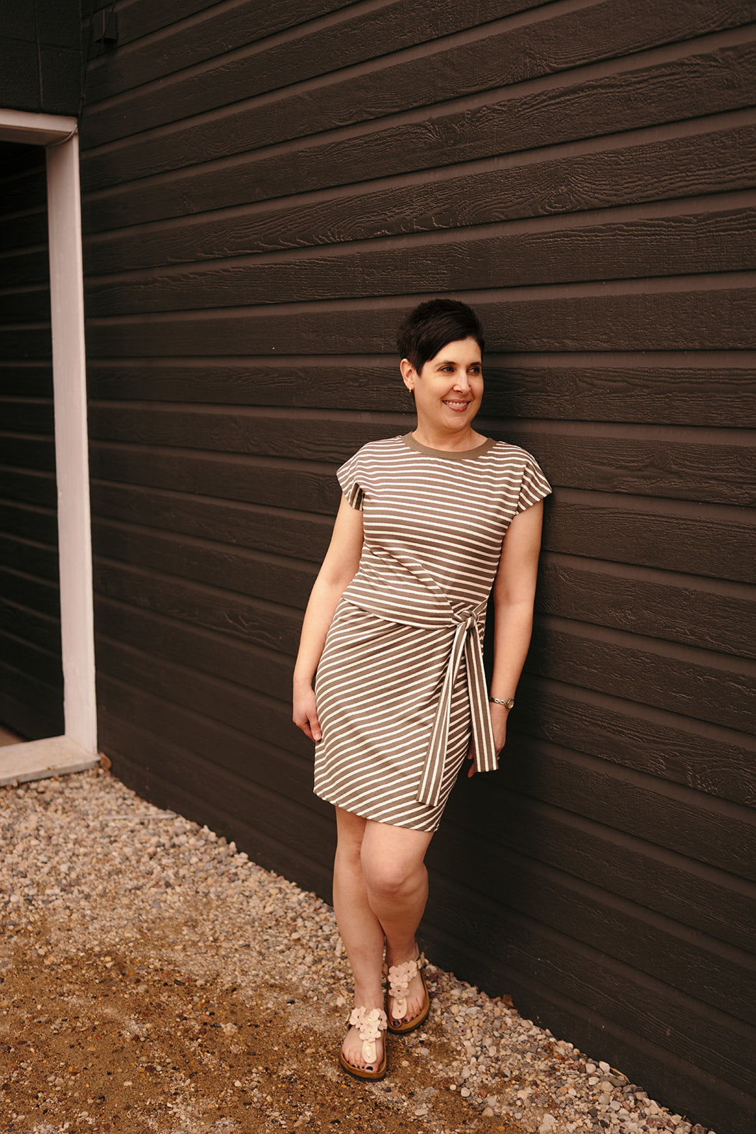 Olive Stripe Dress