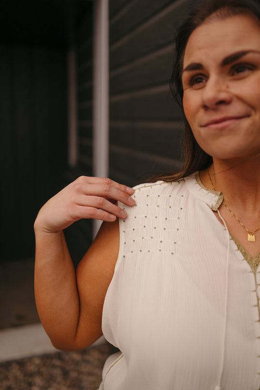 DEX Beaded Trim Blouse