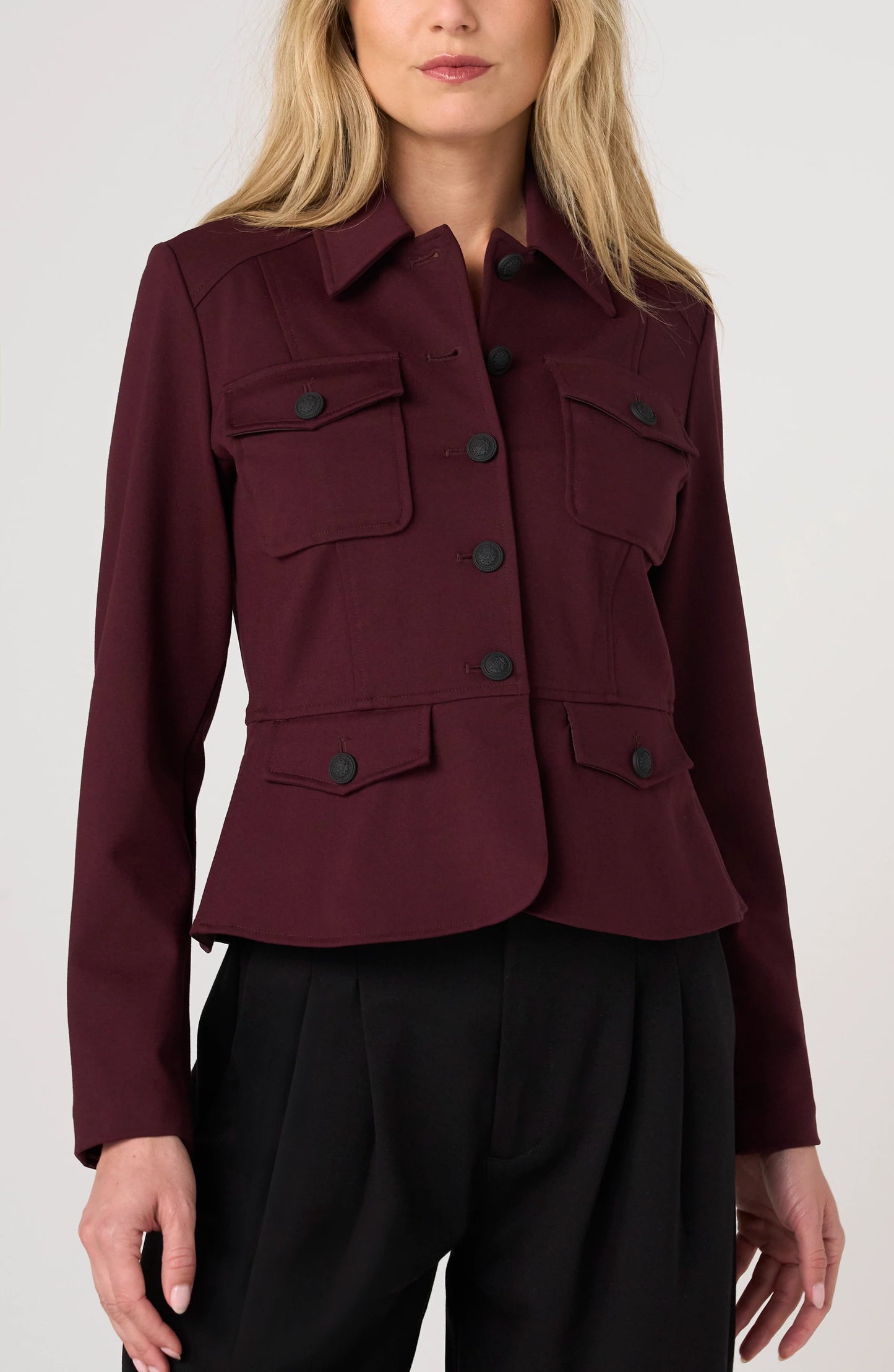 Liverpool Dark Oxford Peplum Jacket