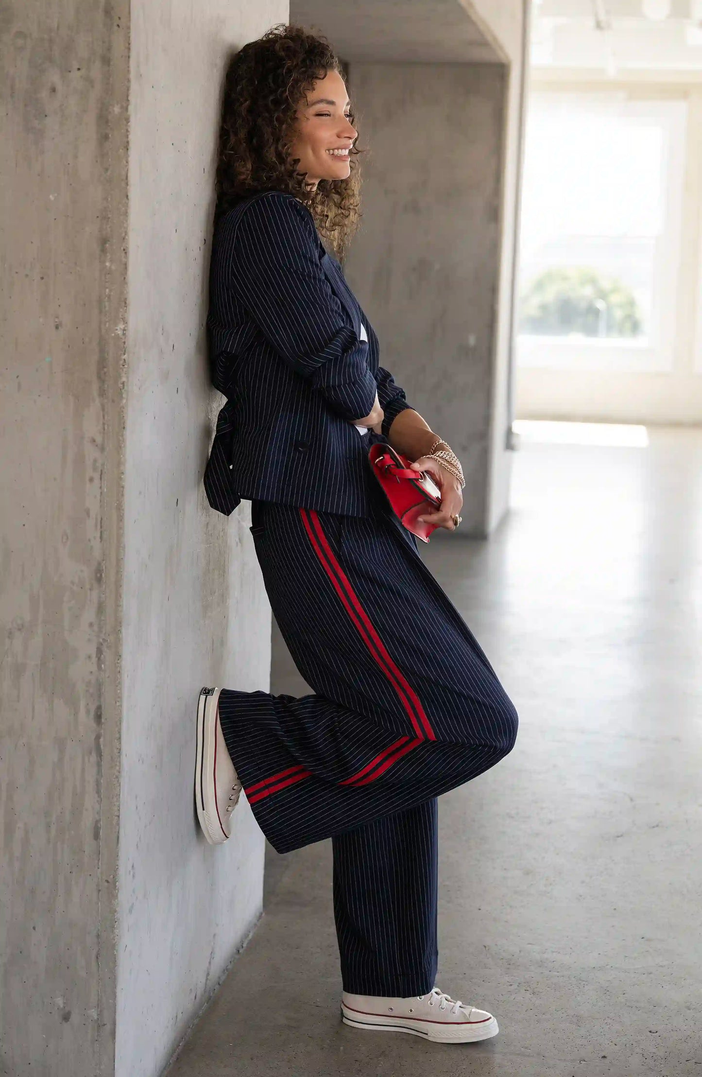 Liverpool Pleated Stripe Trouser