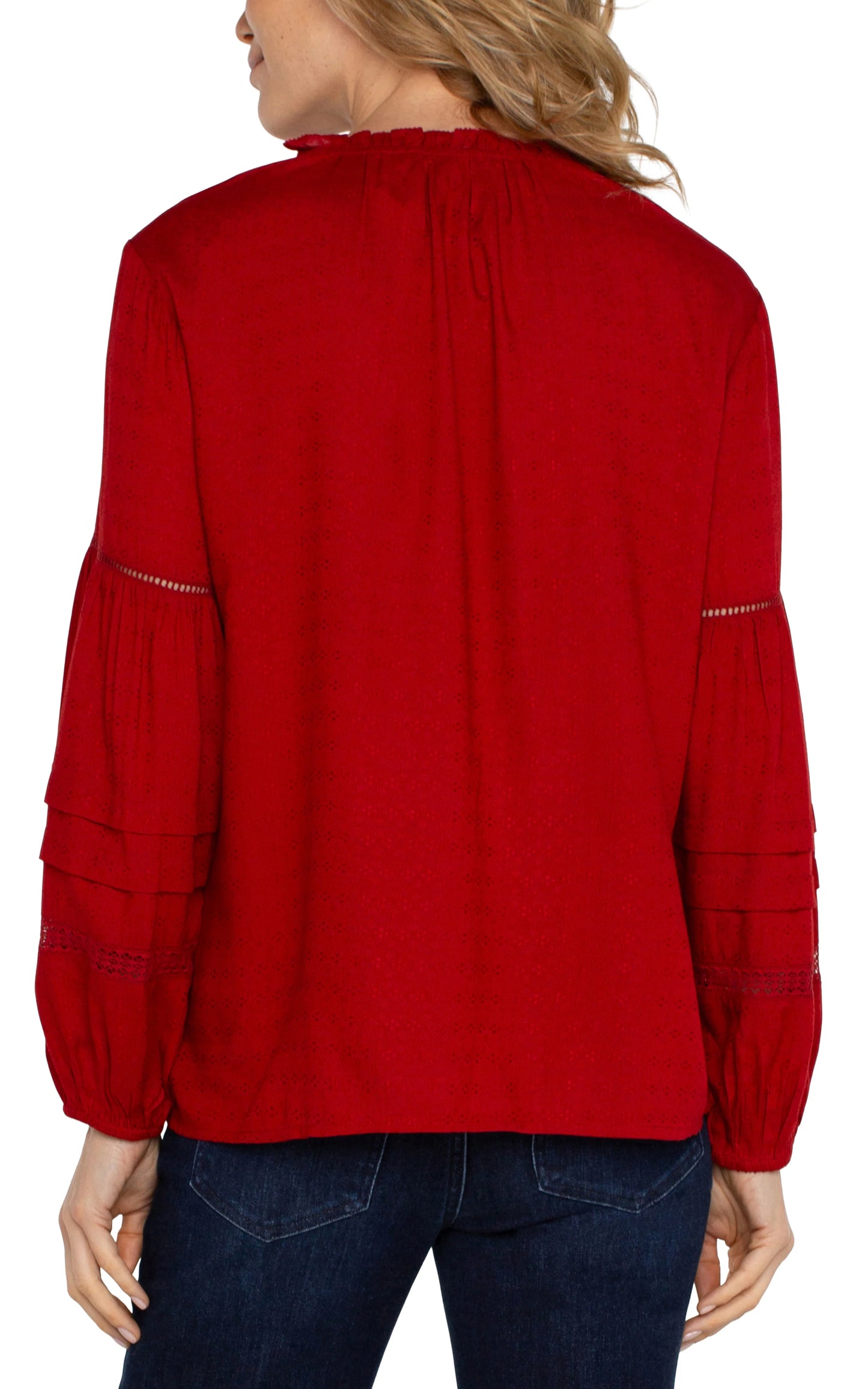 Liverpool Popover Blouse Red