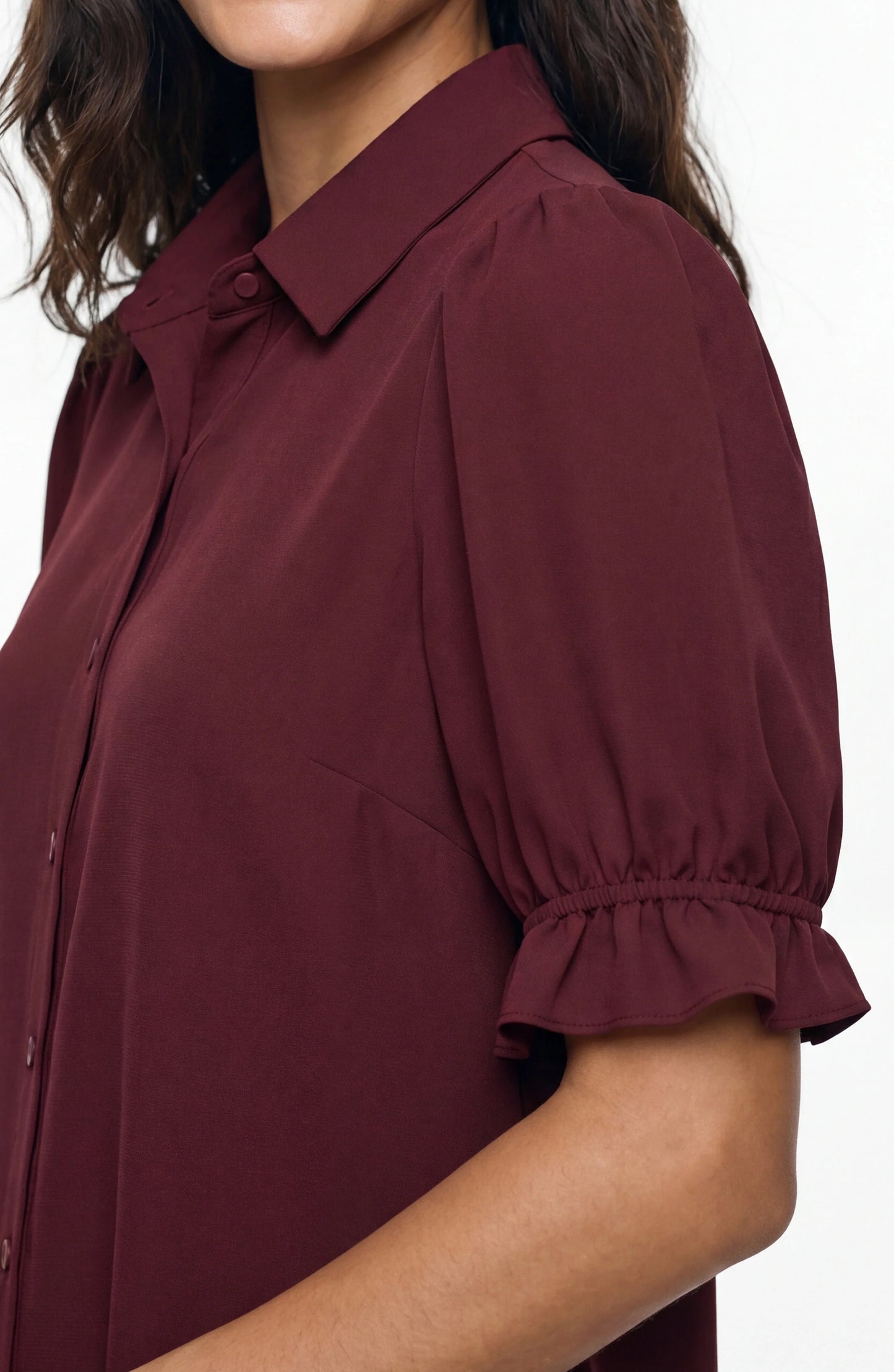 Liverpool Puff Sleeve Blouse Oxblood