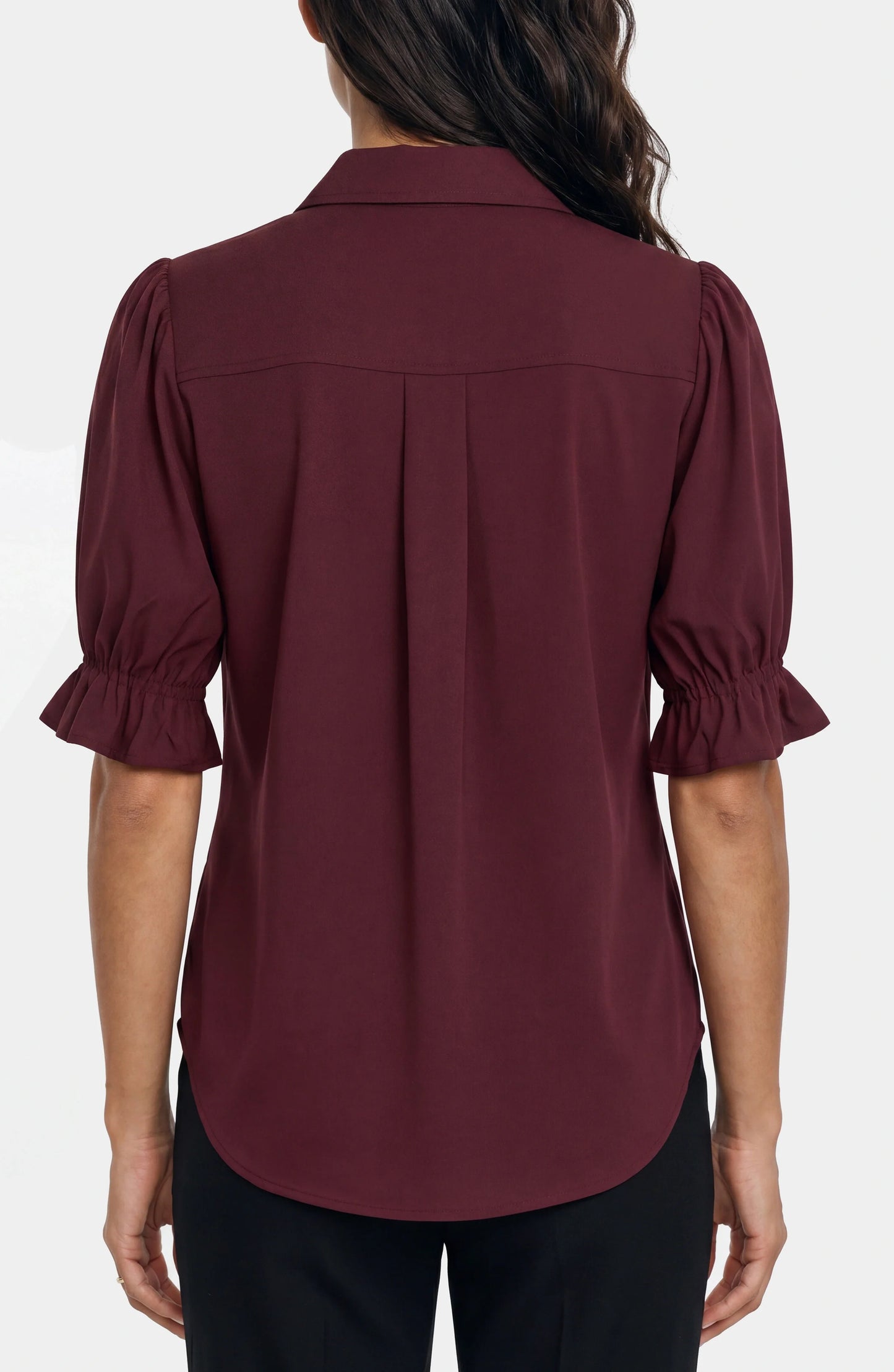 Liverpool Puff Sleeve Blouse Oxblood