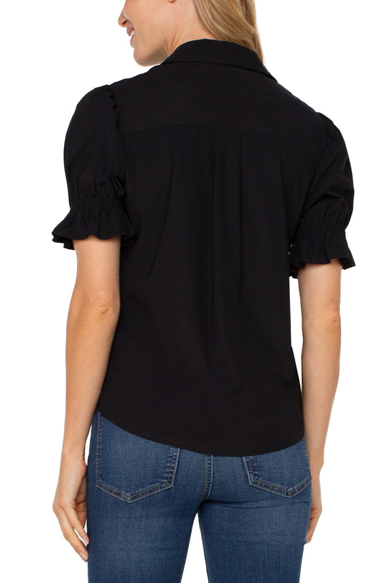 Liverpool Black Puff Sleeve Blouse