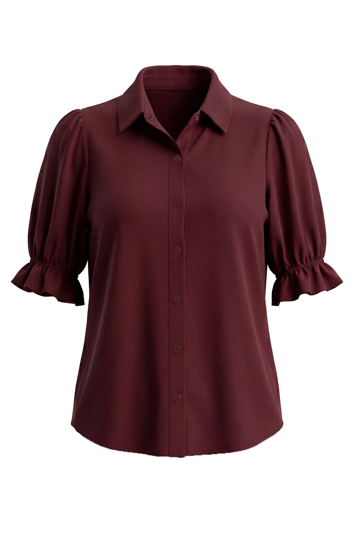Liverpool Puff Sleeve Blouse Oxblood