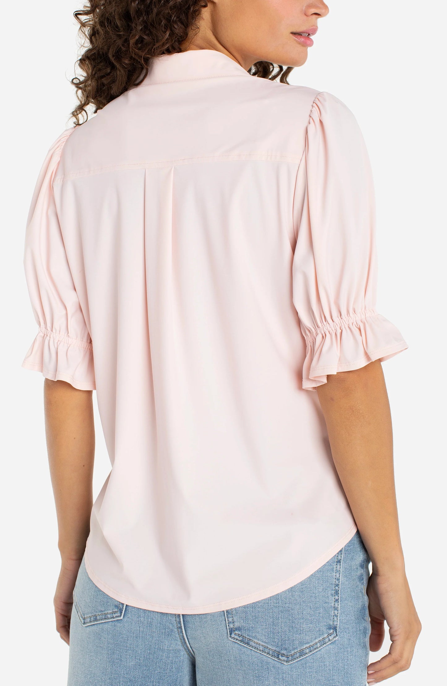 Liverpool Pink Puff Sleeve Blouse