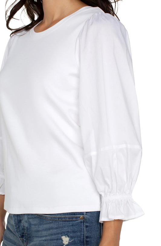 Liverpool White Blouson Top