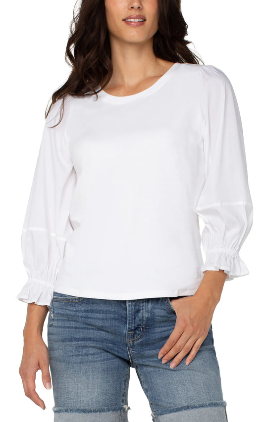 Liverpool White Blouson Top