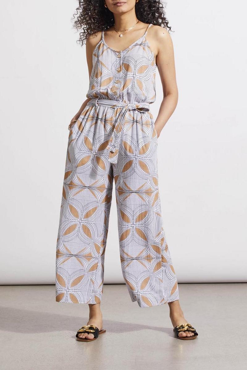 Tribal Button Front Jump Suit