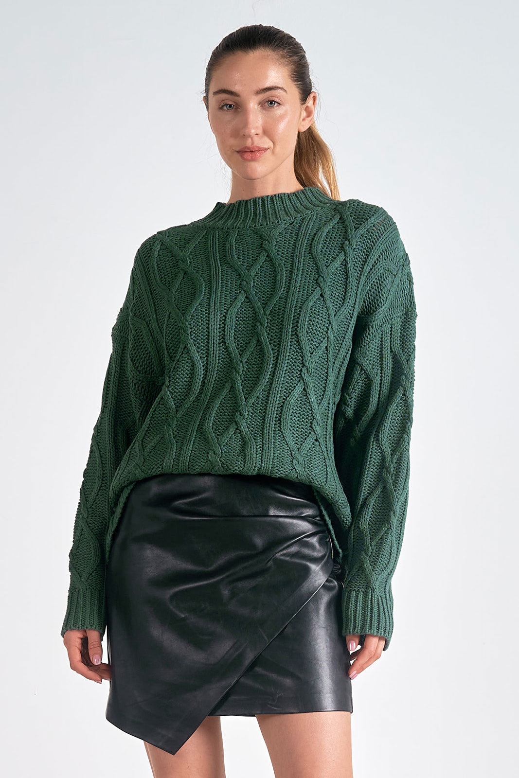 Hunter Green Cable Sweater