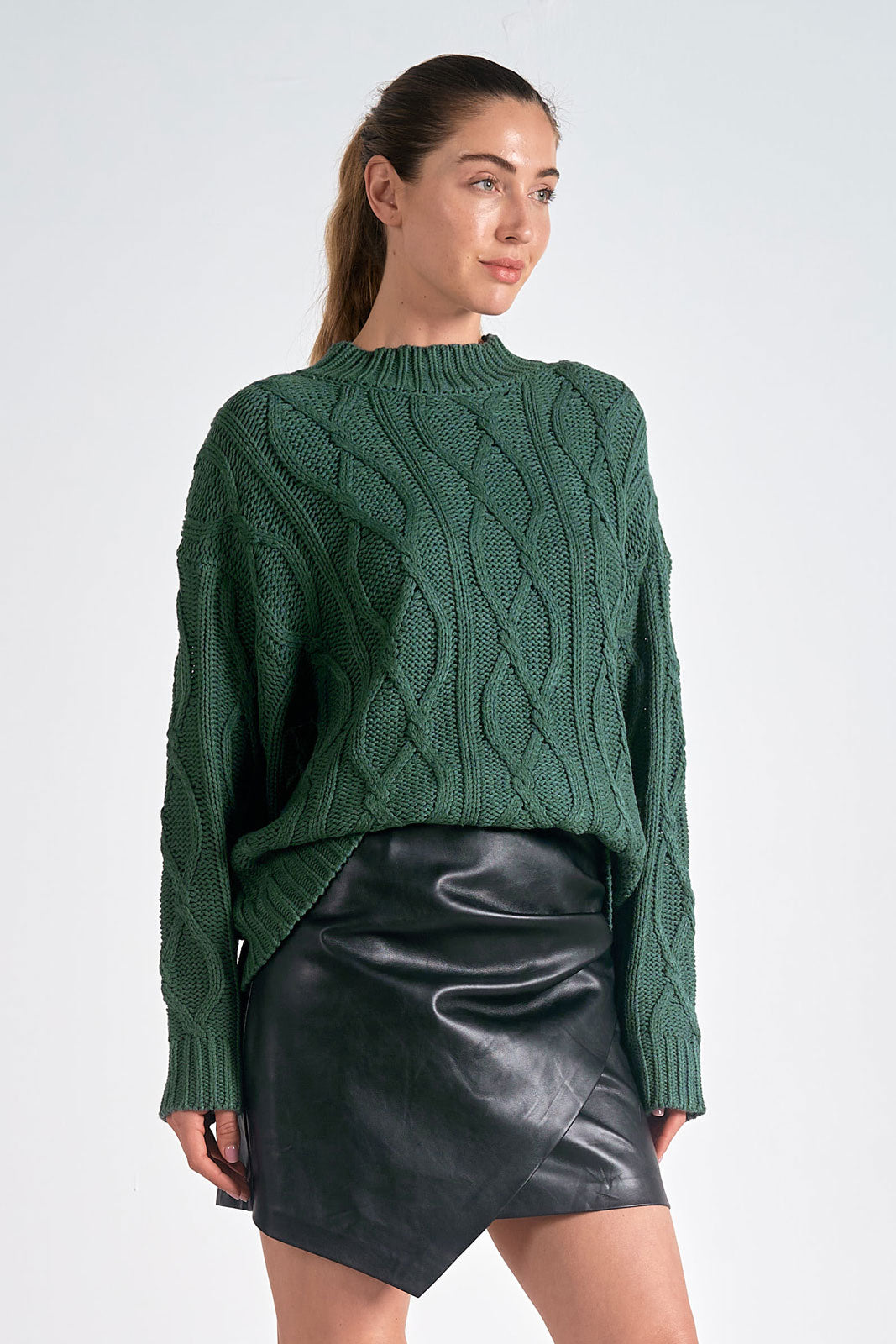 Hunter Green Cable Sweater