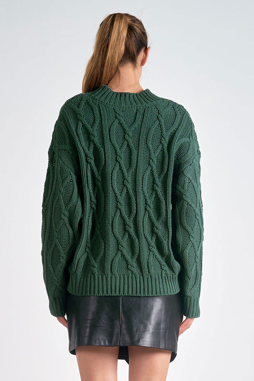 Hunter Green Cable Sweater