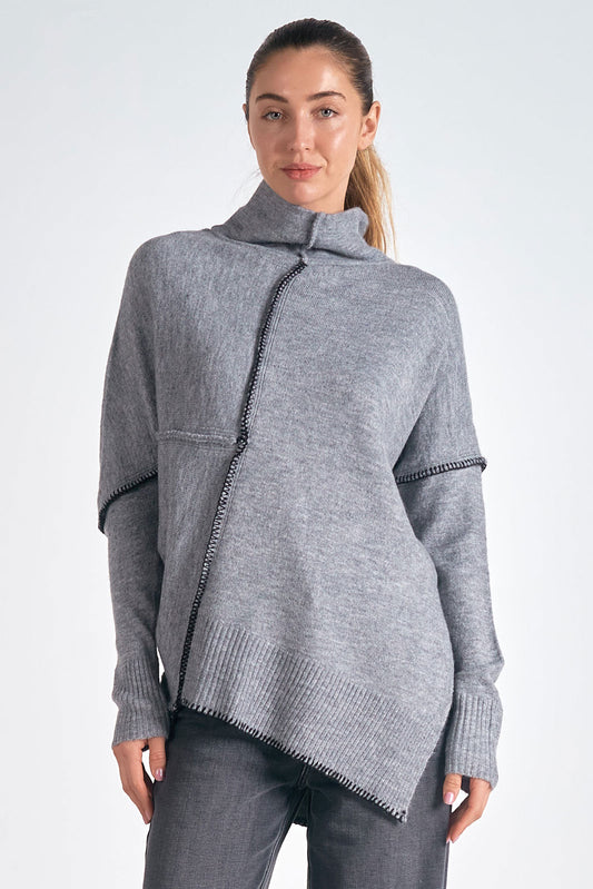 Grey Asymmetrical Sweater