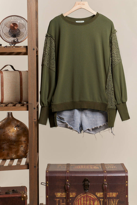 Oversize Lace Knit Top