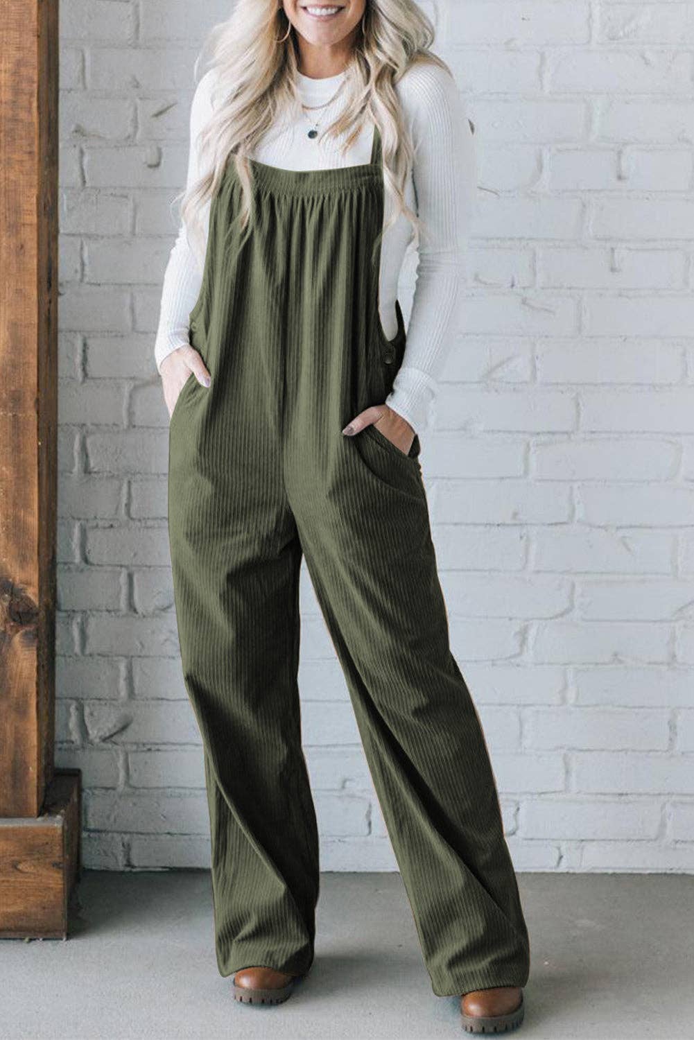 Alexa Relaxed Fit Corduroy Overalls