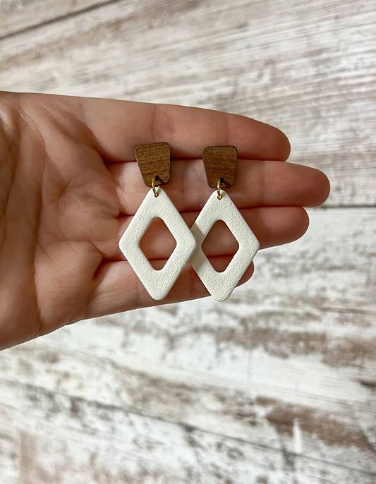 Diamond Cutout Dangle Earrings