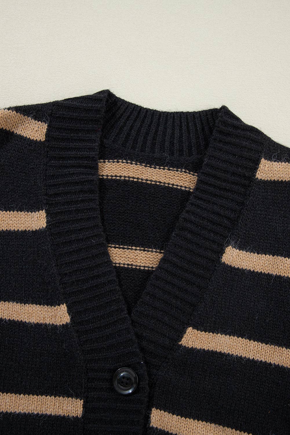 Black Stripe Relaxed Cardigan