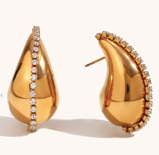WS-Studded Teardrop Earring