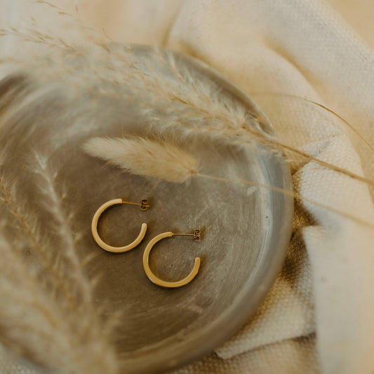 C shaped hoop earring
