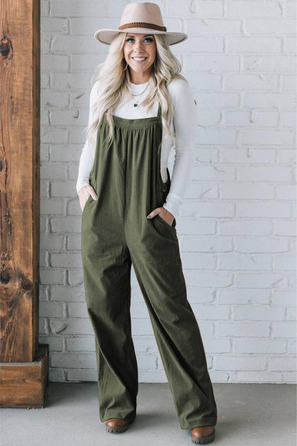 Alexa Relaxed Fit Corduroy Overalls