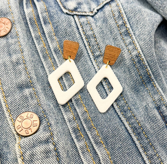 Diamond Cutout Dangle Earrings