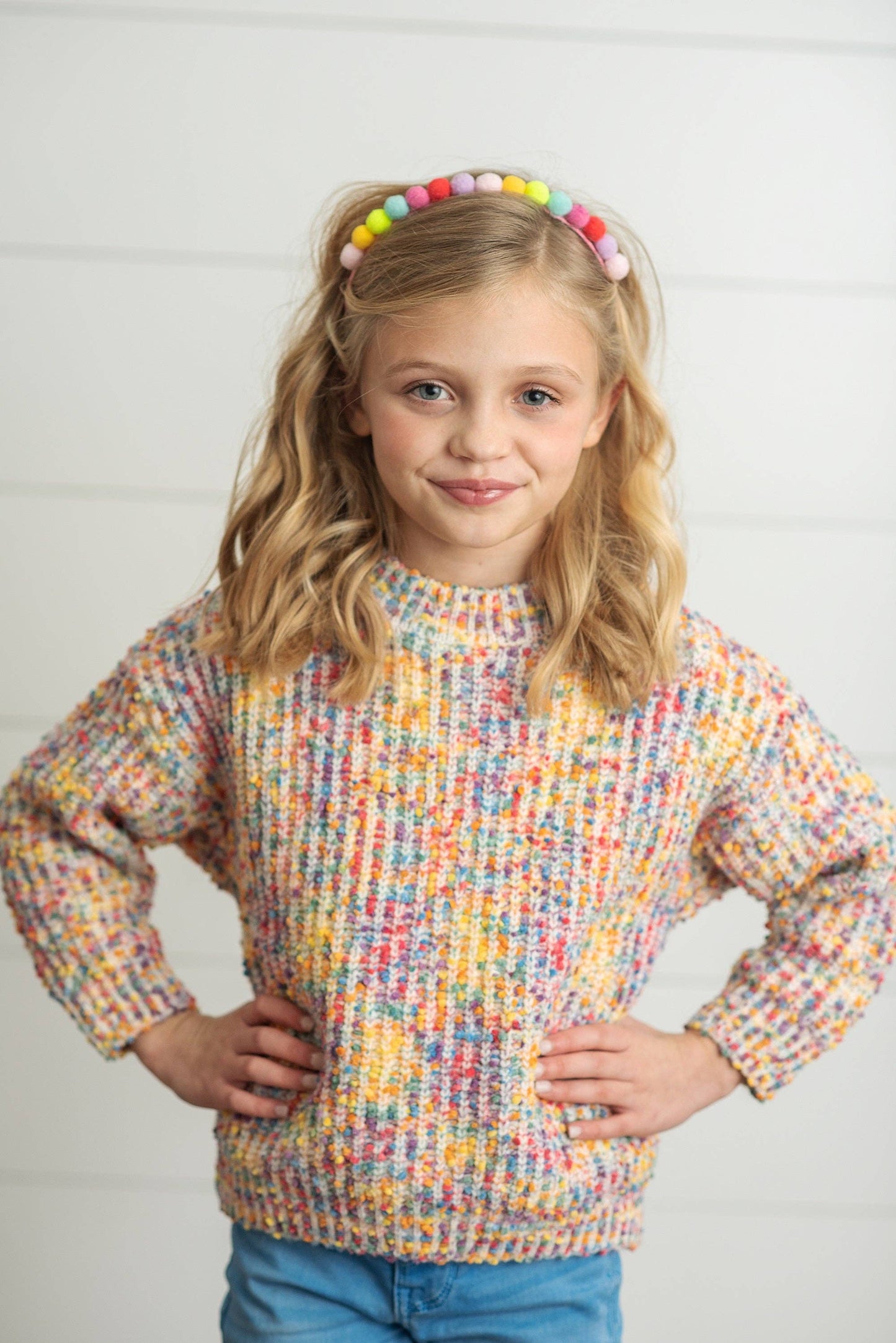 Kids Rainbow Confetti Sweater