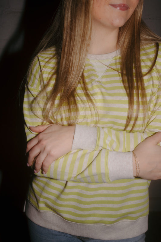 Tribal Lime Stripe Sweatshirt