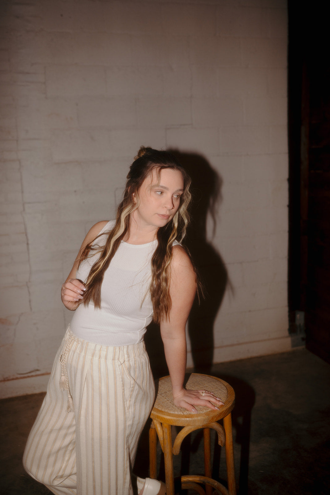 Dex White Ribbed Tank