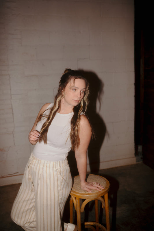 Dex White Ribbed Tank