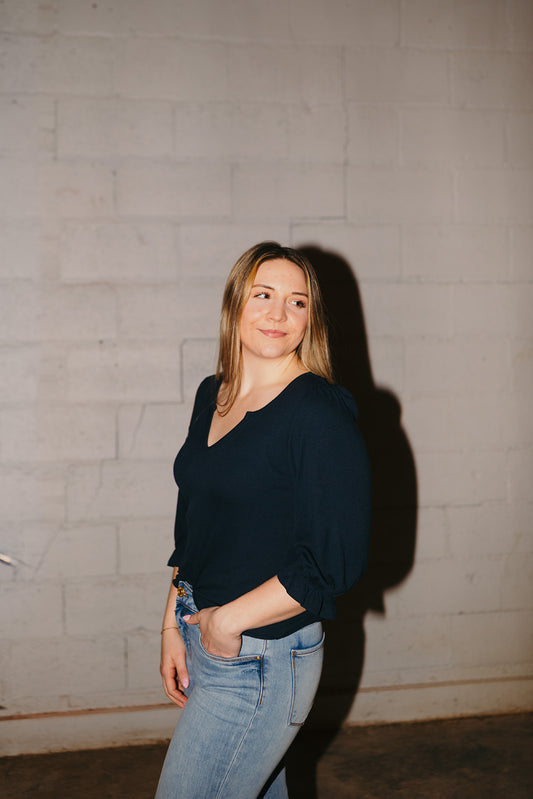 Liverpool Navy Notch Short Sleeve Shirt