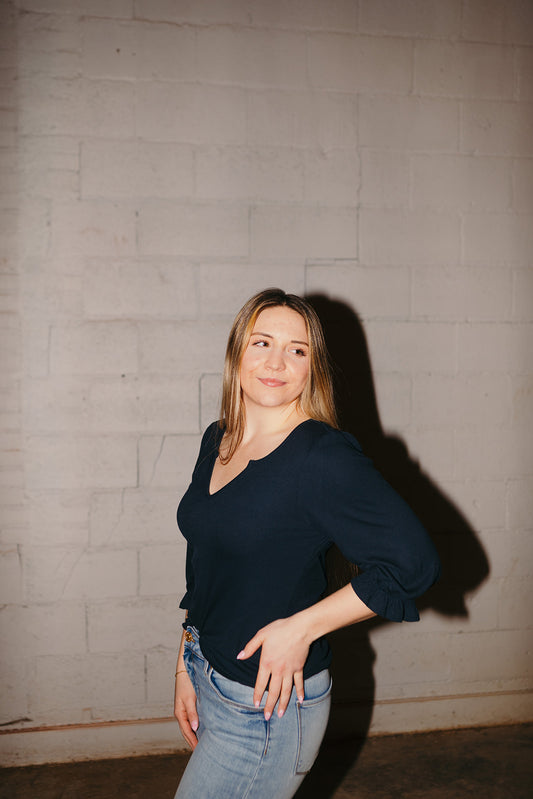 Liverpool Navy Notch Short Sleeve Shirt