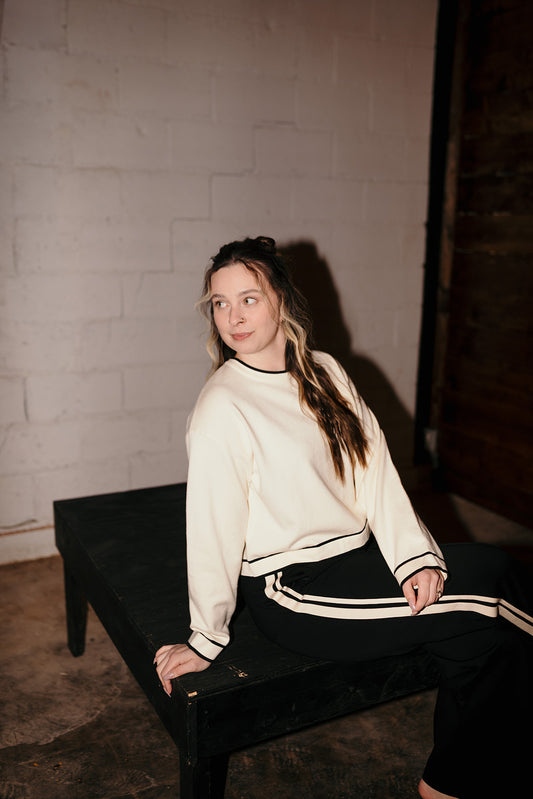 Elan Crew Neck Contrast Sweater