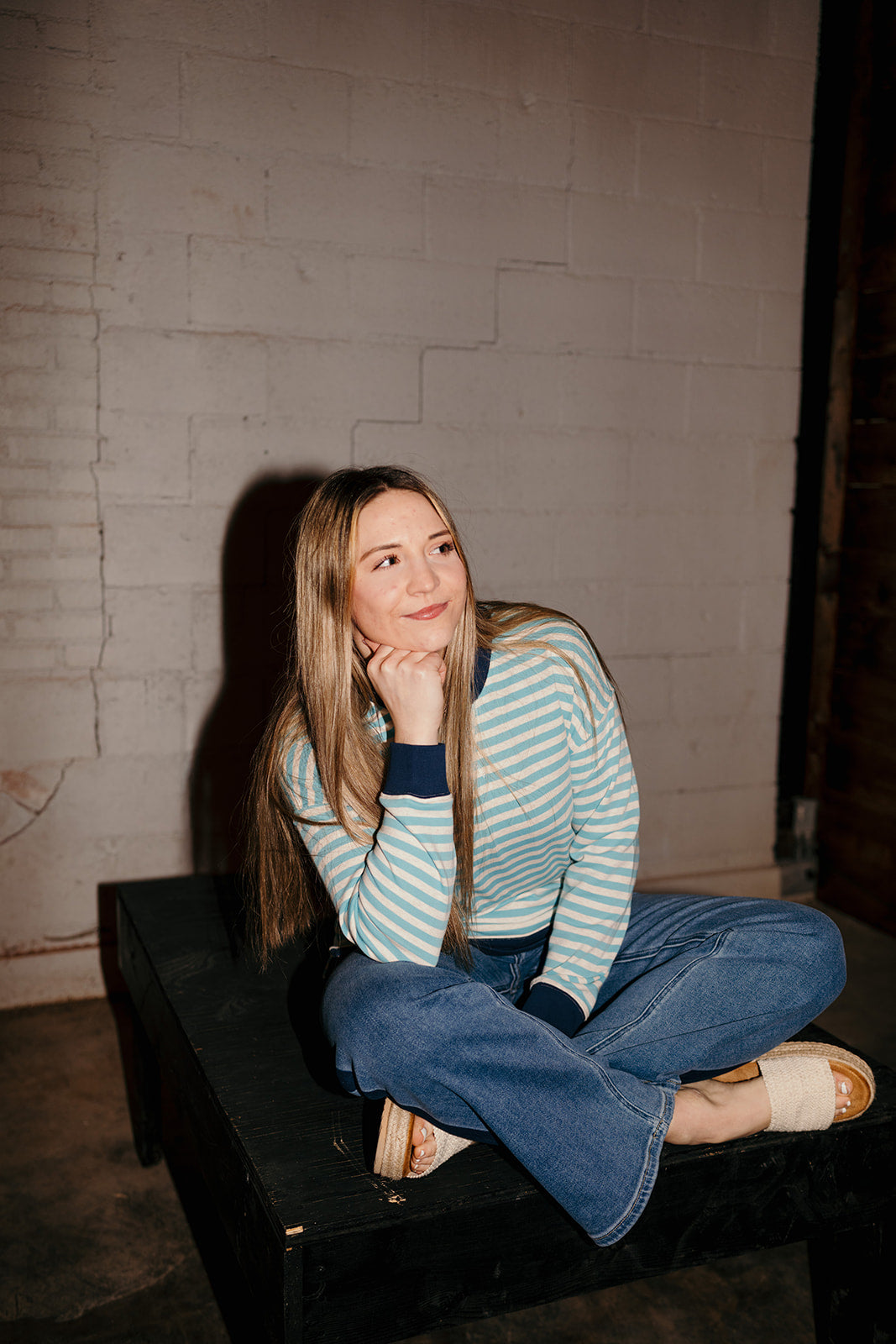 Tribal Aqua Stripe Sweatshirt