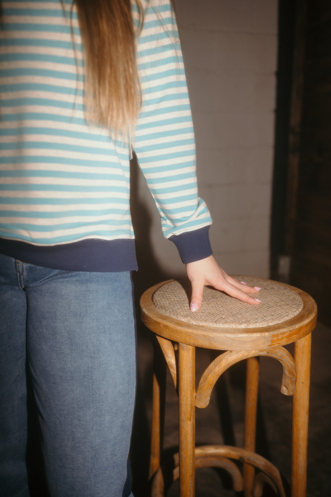 Tribal Aqua Stripe Sweatshirt