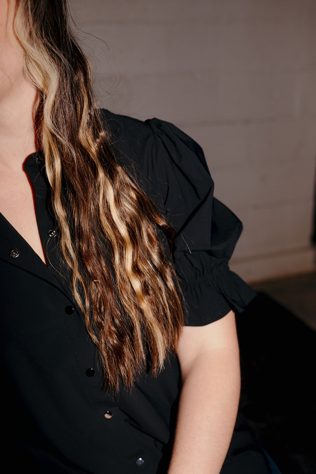 Liverpool Black Puff Sleeve Blouse