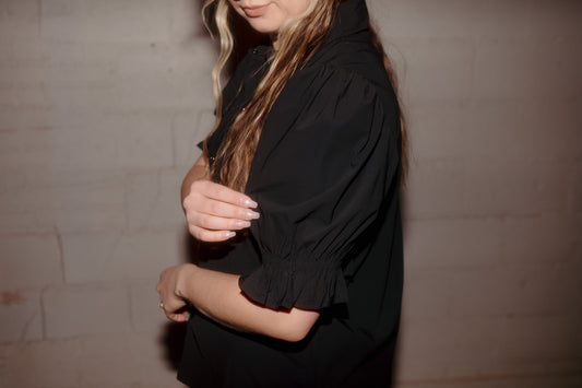 Liverpool Black Puff Sleeve Blouse