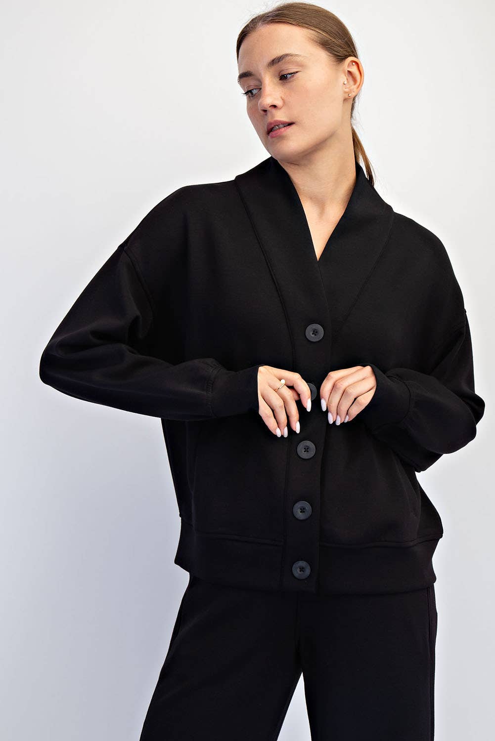 Black Scuba Cardigan