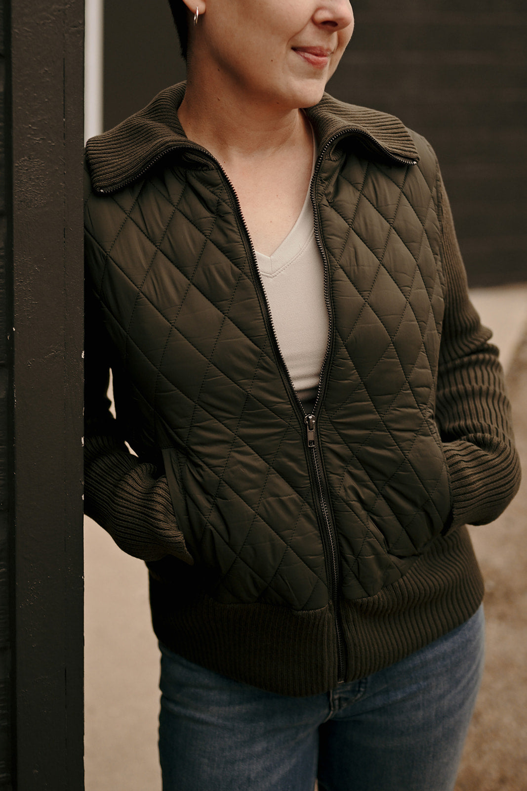 Liverpool Forest Green Zip Sweater