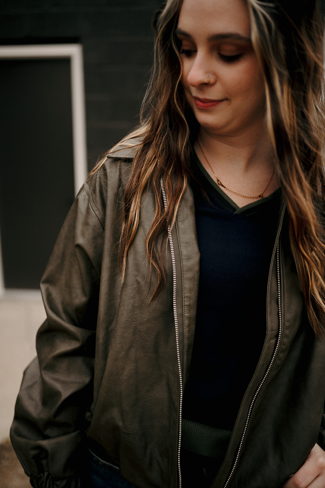 Elan Olive Bomber Jacket