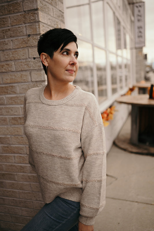 Sequin Stripe Sweater