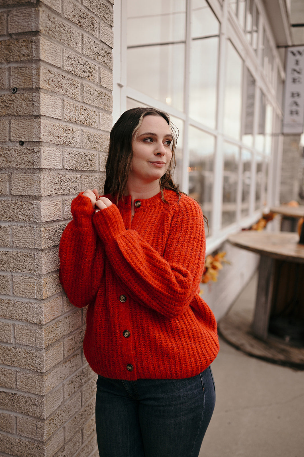 DEX Candy Red Cardigan