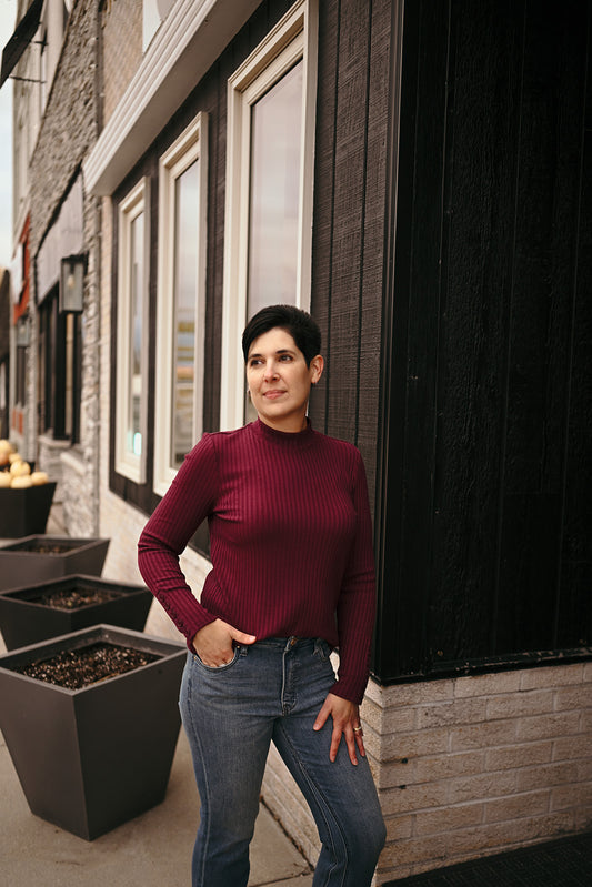 Liverpool Mock Sweater Wine