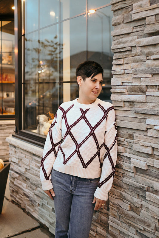 DEX Diamond Check Sweater