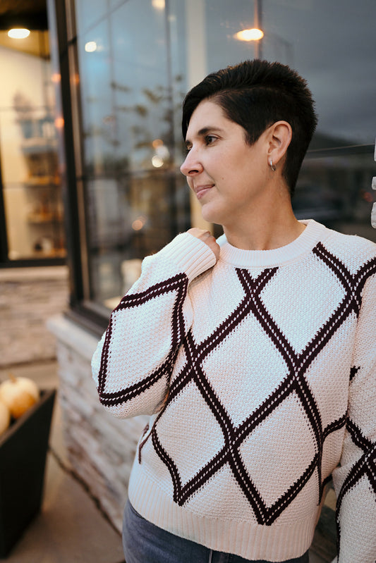 DEX Diamond Check Sweater