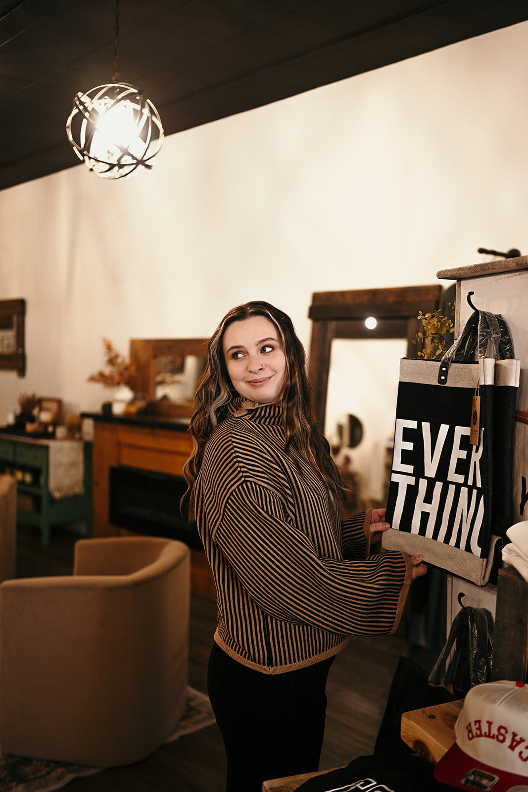 Elan Tan Black Sweater