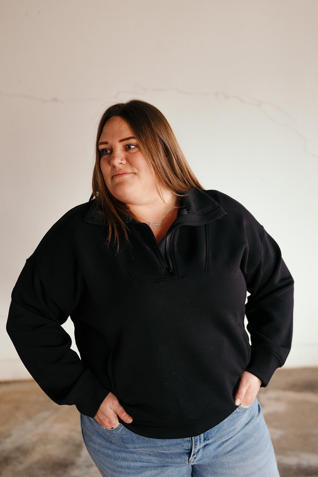 Plus Scuba Zip Sweatshirt